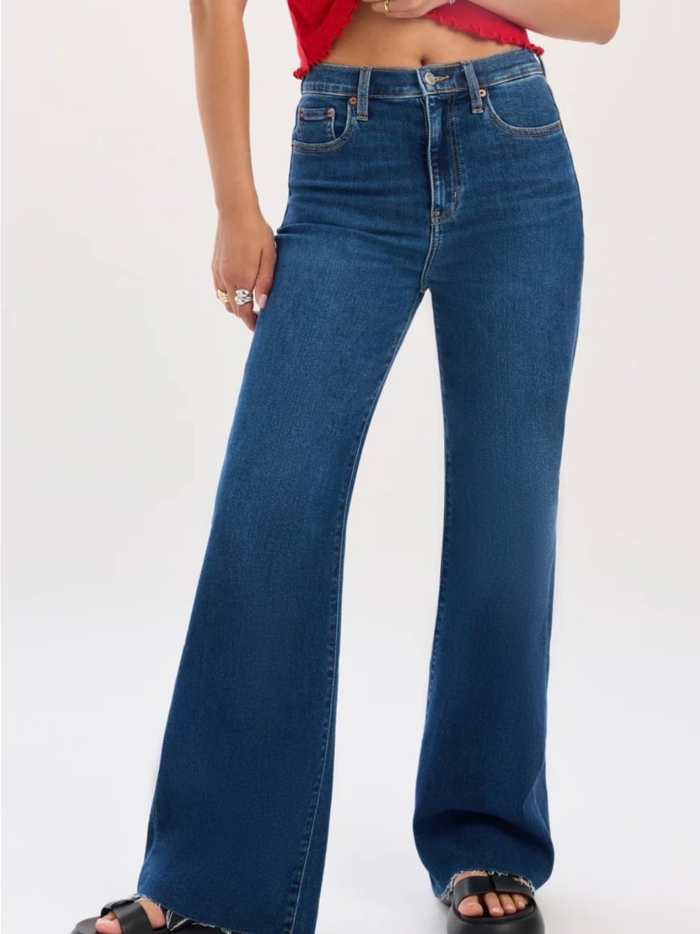 Daze Denim FAR OUT HIGH RISE WIDE IN WATERFALL will not leave up on posh long! - Picture 4 of 4